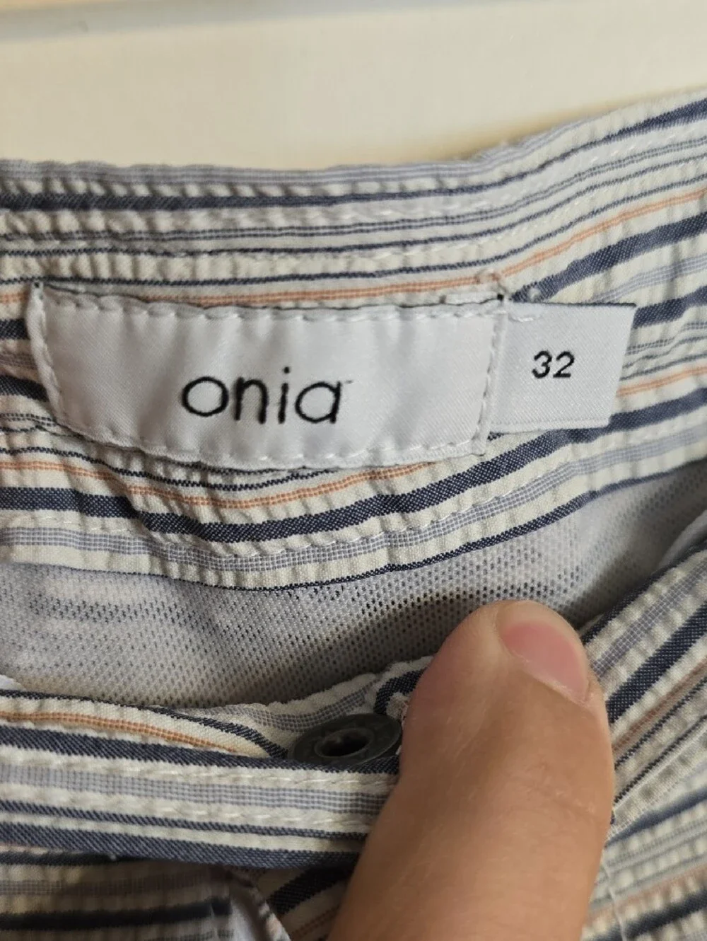Onia Men's Striped Swim Hybrids - White & Navy